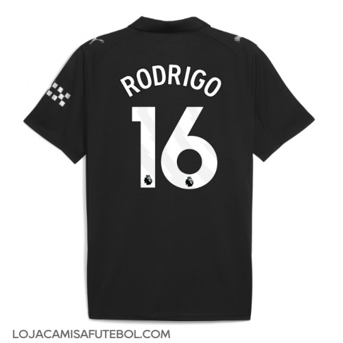 Camisa de Futebol Manchester City Rodri Hernandez #16 Equipamento Secundário 2025-26 Manga Curta
